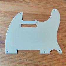 Vintage 90s 00s Tele Telecaster Style Pickguard Scratchplate 6 Hole Off White #3