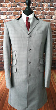 Mod Retro Skinhead 3/4 Overcoat 4 Button Jacket Dogtooth Fabric 3-2 1960's 36-50