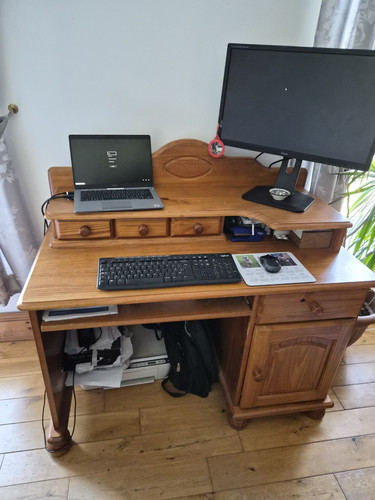 Computer desk with - with, keyboard