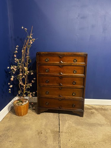 Vintage oak tallboy chest - oak, of