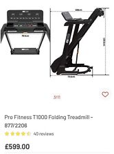 Pro Fitness T1000Folding Treadmill - Multiple programs - Speed+Incline settings