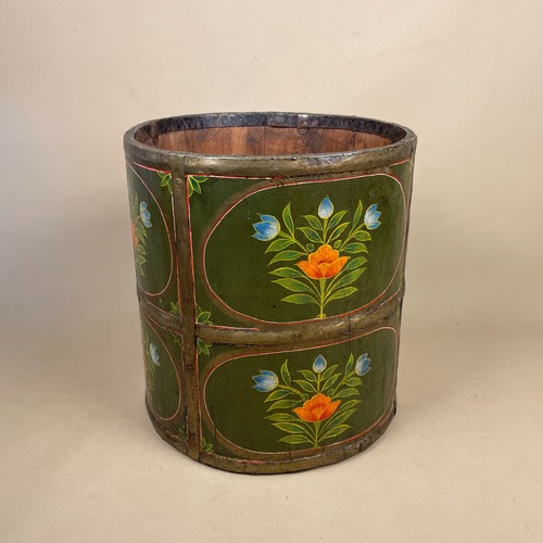 Hand painted wooden bin - hand,