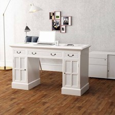 Double Pedestal Desk White