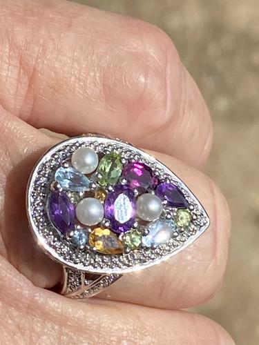 Ring sterling silver gemstone - ring,