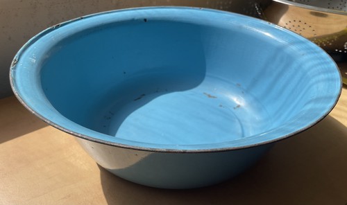 Vintage dark blue enamel - vintage, bowl