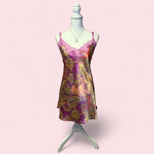 Y2k pink satin paisley lace - pink,