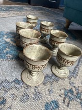 Set Of 7 Vintage Stoneware Goblets / Goblets - Studio Pottery