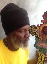 black easy wrap Rasta Turban pan Africa Rasta hat headwrap unisex easy headwrap