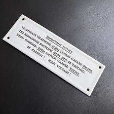 VINTAGE ANTIQUE 15CM ENAMEL PORCELAIN 'HIGH VOLTAGE TELEPHONE' PLAQUE SIGN