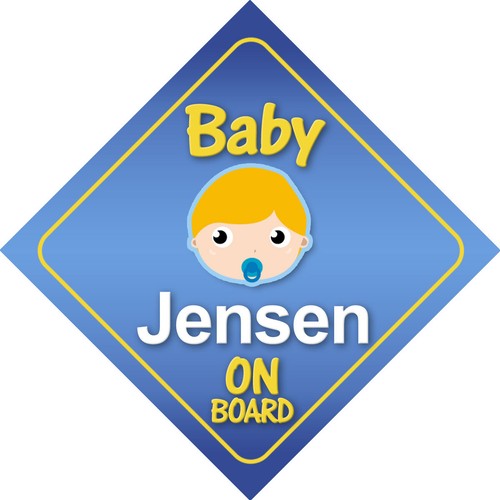 Baby jensen board car sign - on,