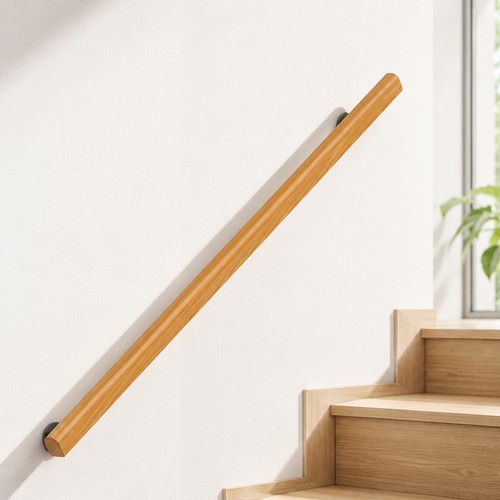 Wooden stair handrail single - wooden,