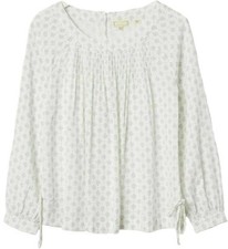 FAT FACE Women Blouse Top Ivory Rae Soft Cotton Blend Smock Pleat CRAZY CLEARANE