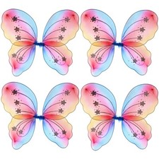 Butterfly Fairy Wings Kids Girls Pink Children Glitter Fancy Dress Party Pack