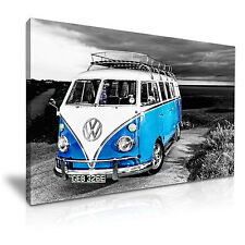 VW Camper Van Vintage Campervan Canvas Wall Art Picture Print 76x50cm