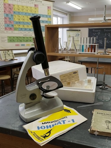 Vintage soviet microscope - vintage,
