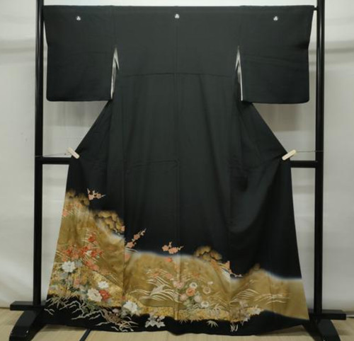 Japanese black tomesode kimono - japanese,