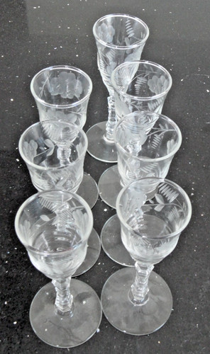 Vintage crystal floral etched - crystal,