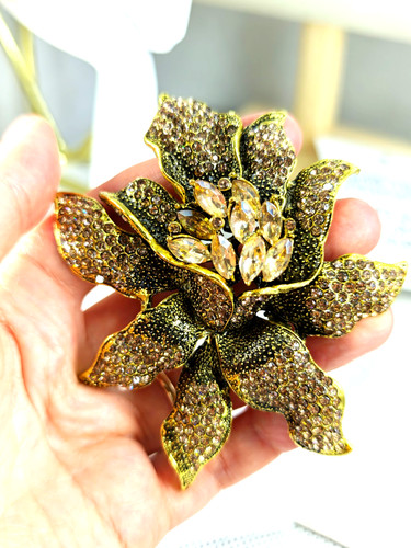 Large flower glass - , rhinestone