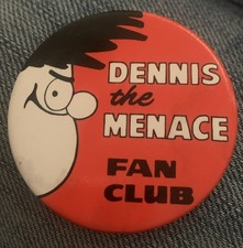 Rare Vintage Dennis The Menace Fan Club Pin Badge