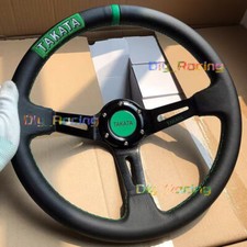 TAKATA LEATHER DEEP DISH DEGREE 90' STEERING WHEEL14"INCH UNIVERSAL