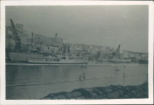 Photograph Malta 1953 Valletta Harbour Royal Navy Ships Moored 3.25 x 2.25 inch