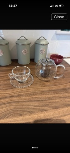 Clear glass tea pot - glass, teapot