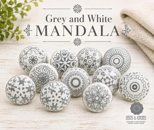 Grey and white - , knobs