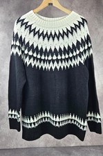 H&M Unisex Men Women Vintage Pullover Sweater Black/White Size L