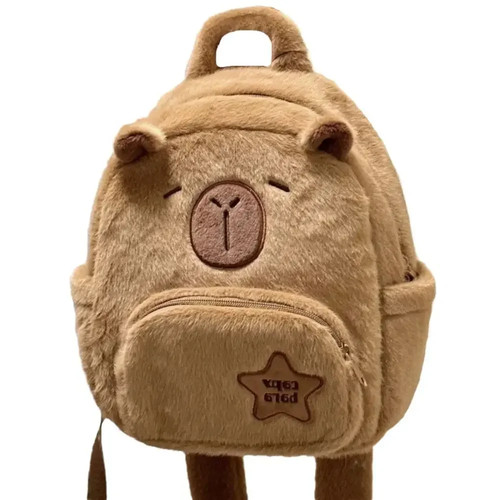 Kawaii capybara plush backpack - kawaii,