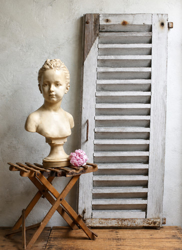 Antique french wooden louvres - french,