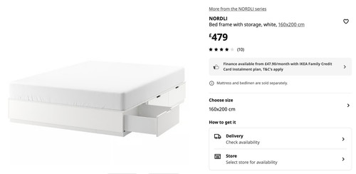 Ikea nordli double bed - ikea,