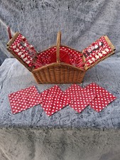 Vintage Picadilly Picnic Basket Set Wicker Picnic Hamper