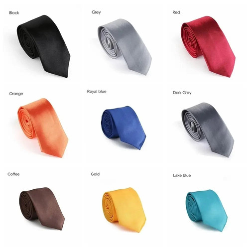 Mens tie satin slim necktie - slim,