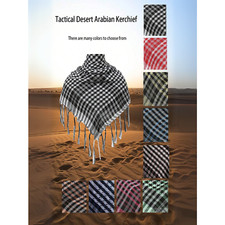 SOFT COTTON SHEMAGH SCARF ARAB KEFFIYEH MILITARY DESERT HEAD NECK WRAP MASK UK  