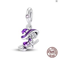 Witch Riding Broomstick Charm