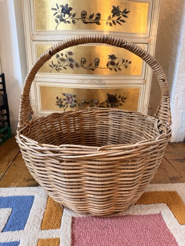 Vintage large natural wicker - natural,