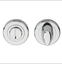 Bathroom Door Lock Round Rose Thumb Turn and Release Door Lock - polished Chrome