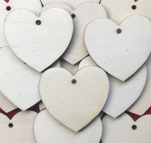 5cm hearts pyrography - hearts, 50