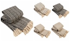 Soft Recycled Comfortable 100% Cotton Lightweight Moroccan Sofa Bed Chair Throw