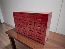 Vintage Parts Organiser  16 drawers Cabinet Red Metal Workshop Garage