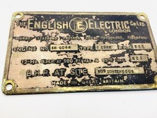 English electric engine plate 