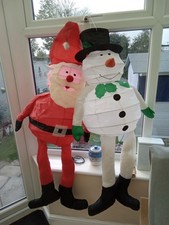 Father Christmas and Snowman Large Hanging Christmas Decoration