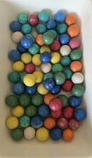 Vintage (French?) Coloured Clay Marbles - Job Lot of 75  - Approx 15mm Diameter