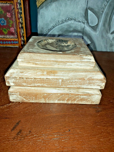 Recycled carved wooden pillar - carved,