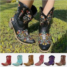 Womens Cowboy Boots Embroidery
