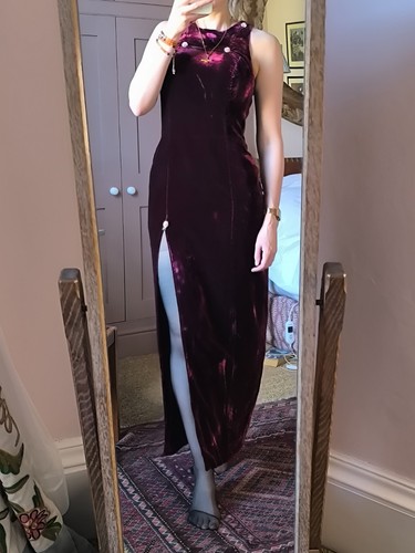 Vintage ruby velvet velour - vintage,