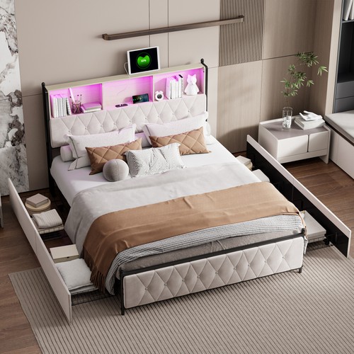 4ft6 double bed frame - bed,