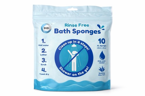 Rinse free bath - bath, sponges