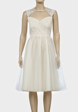 Elise Ryan Sleeveless Tulle Evening Dress, Beige, Size 6 to 14, BNWT