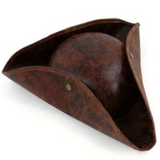 PIRATE HAT Faux Brown Leather